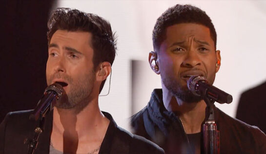 Usher şi Adam Levine pipăiţi de două fane!