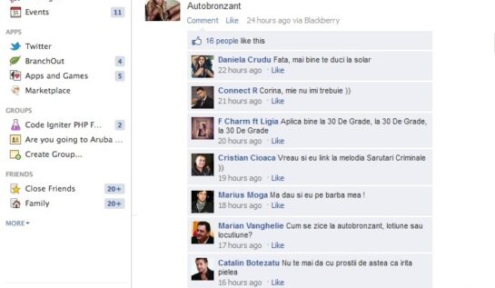 Reacții ale vedetelor pe contul de facebook al Corinei dupa ce a lansat piesa Autobronzant!