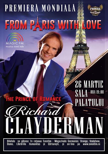 Richard Clayderman are premieră mondială la Bucureşti!