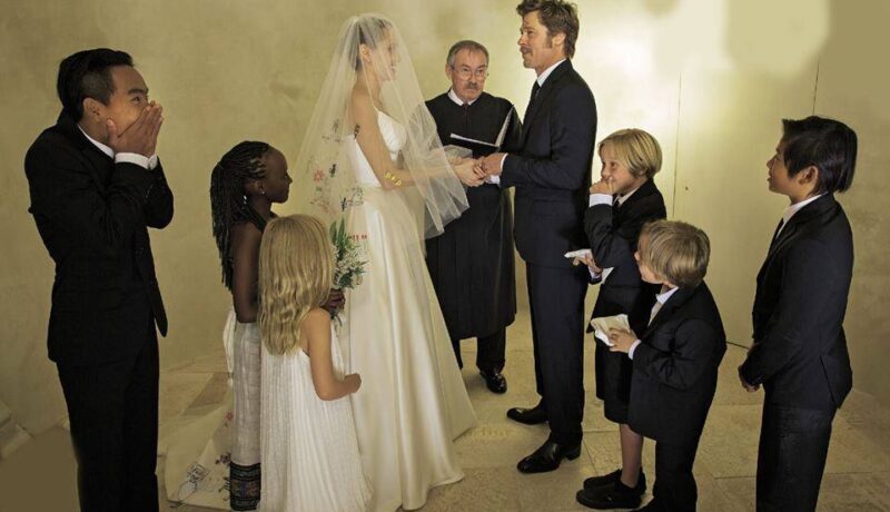 FOTO FRUMI: Poze fabuloase de la nunta anului, Angelina Jolie – Brad Pitt