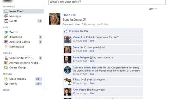 Reacții LOL ale vedetelor pe contul de facebook al Oanei Lis după ce a postat că e însărcinată!
