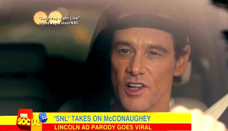 VIDEO LOL: Jim Carrey parodiază reclama în care apare Matthew McConaughey