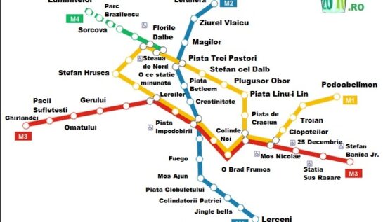 Mori de râs! Cum ar arăta harta metroului din București cu ocazia sărbătorilor de iarnă