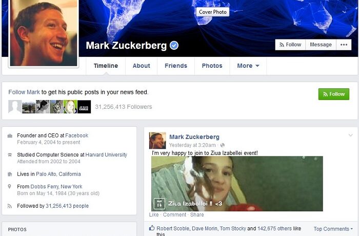 Oficial! Mark Zuckerberg a confirmat pe Facebook că va participa la Ziua Izabellei!