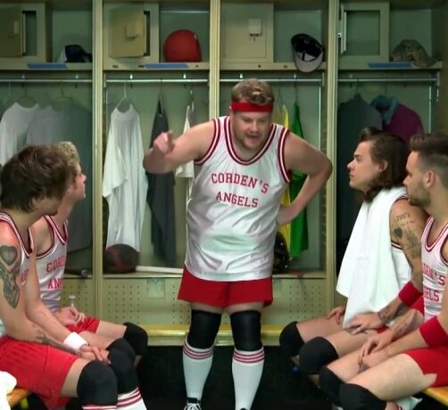 One Direction dă proba la sport provocați de vedeta James Corden