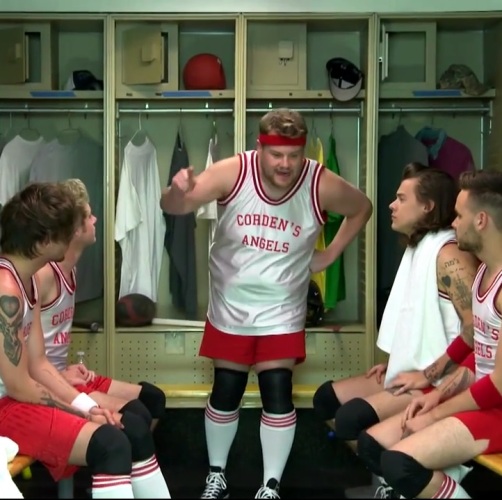 One Direction dă proba la sport provocați de vedeta James Corden