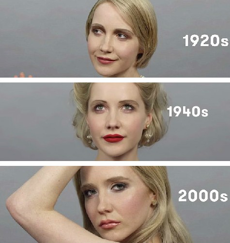 VIDEO: 100 de ani de frumusețe rusească în 100 de secunde. Uite cum se transformă cu ajutorul machiajului!