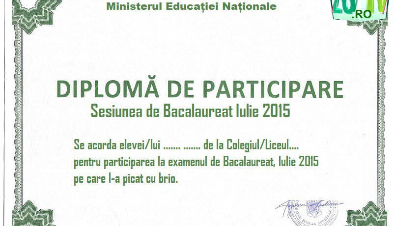 VESTE BUNĂ: Cei care au picat Bacalaureat-ul vor primi totuși o diplomă de participare
