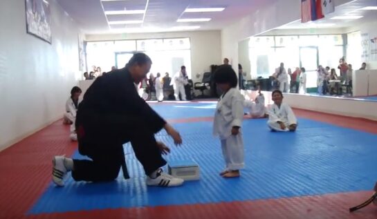 Video LOL: Un copil care învață taekwondo încearcă să spargă o placă pentru prima dată!