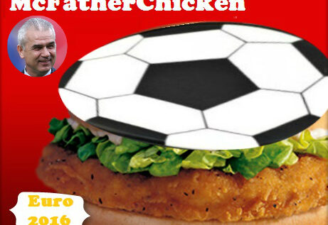 Tata Puiu onorat de McDonald’s pentru calificarea la EURO, prin produsul special denumit: McFatherChicken