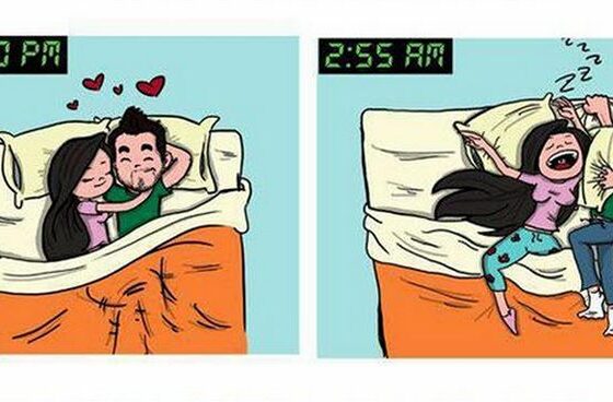 FOTO LOL: Cum te aștepți să fie când dormi cu partenerul și cum e de fapt