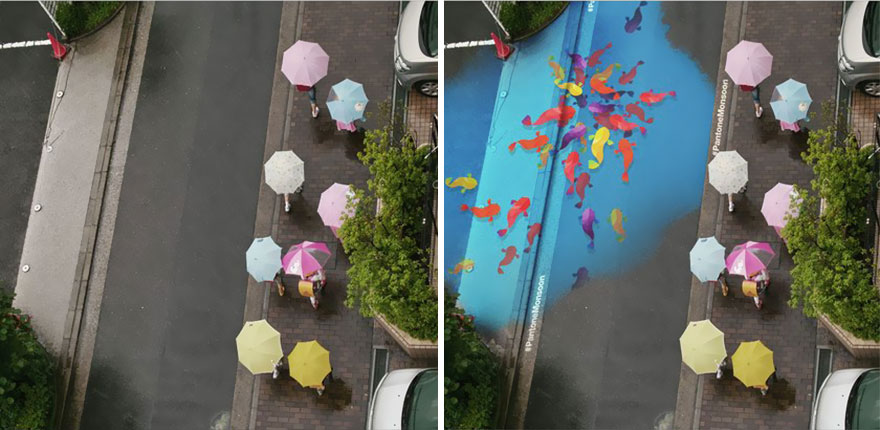 FOTO: Cele mai tari picturi stradale. Uite ce se întâmplă când plouă!