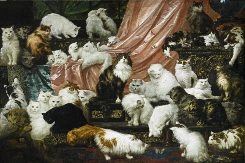 Un tablou în care sunt pictate 42 de pisici se va vinde la licitație cu o sumă exorbitantă!