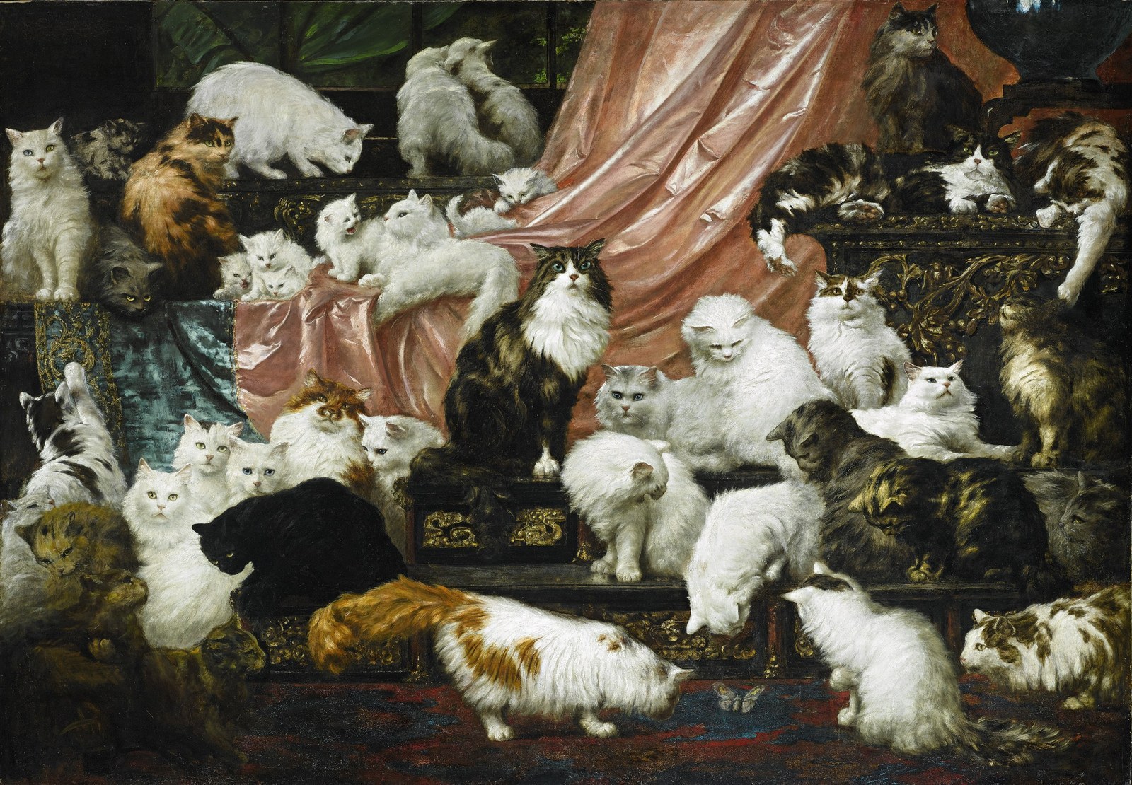 Un tablou în care sunt pictate 42 de pisici se va vinde la licitație cu o sumă exorbitantă!