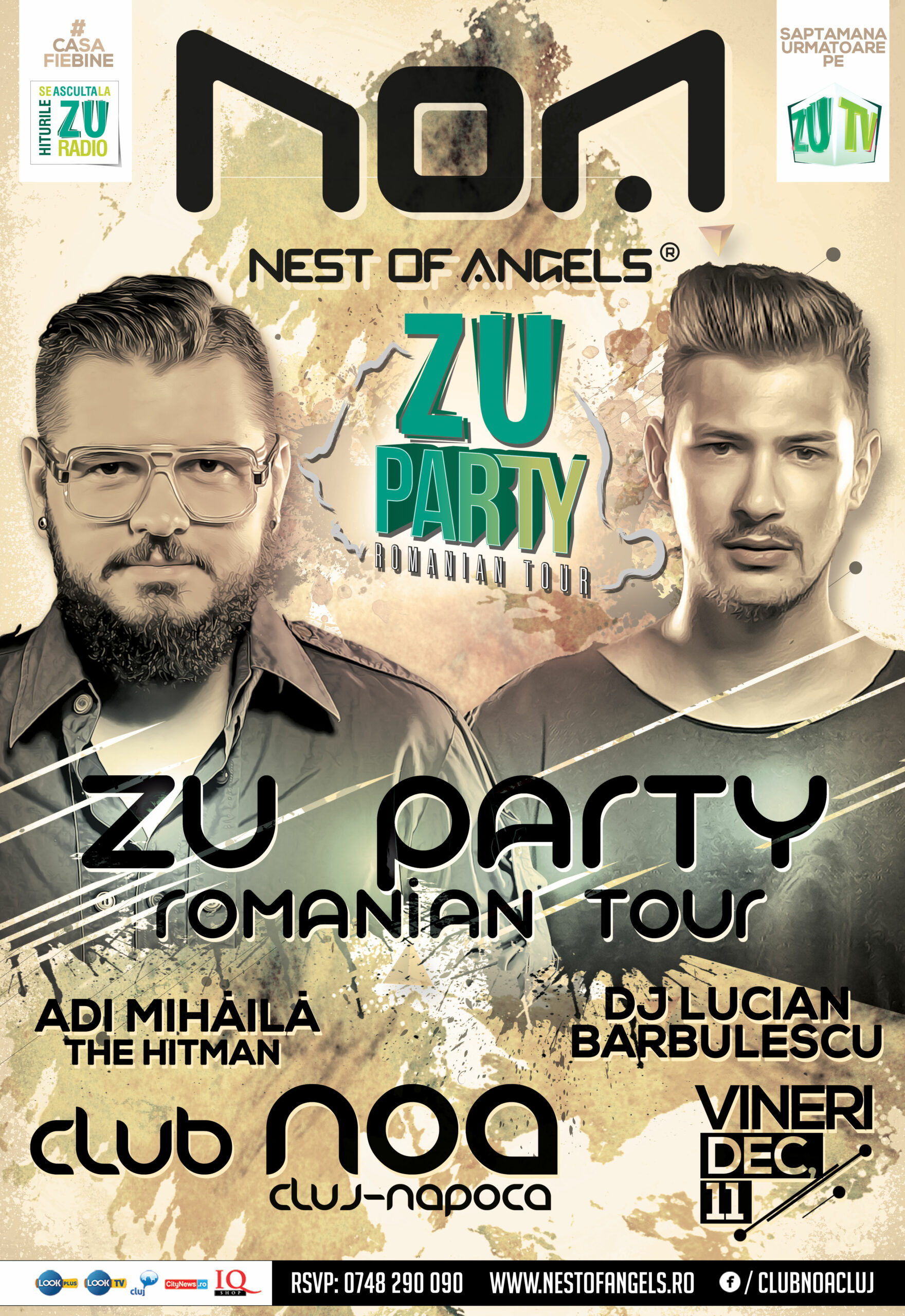 Vineri petreci cu ZU Party în Club NOA din Cluj-Napoca