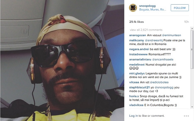 FOTO FUN: Snoop Dogg a postat pe Instagram un selfie și din București!