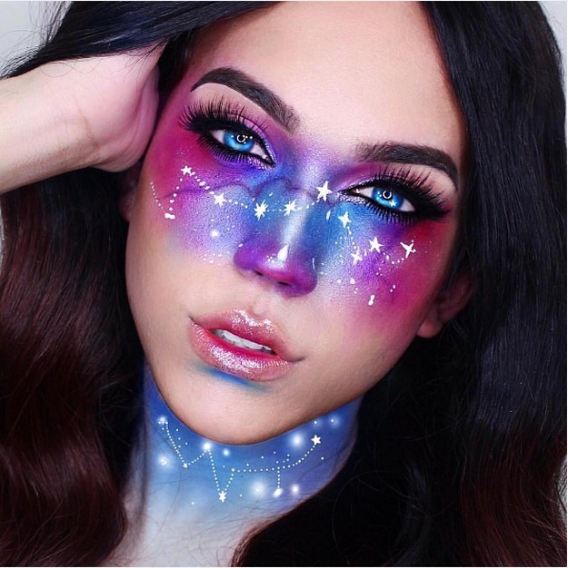 Galaxy makeup e cea mai BETON idee pentru Halloween