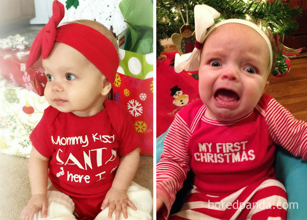 FOTO LOL. 10 bebeluşi adorabili care au dat FAIL la şedinţa foto de Crăciun