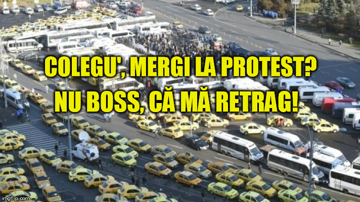 Tare! Un taximetrist a refuzat să meargă la protestul colegilor săi din Piața Victoriei pentru că distanța e prea scurtă și se retrage