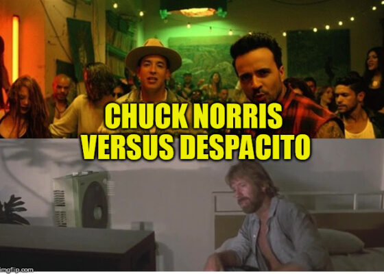 Chuck Norris versus “Despacito”! TREBUIE să vezi ce reacție are Chuck Norris când aude super hitul “Despacito”!