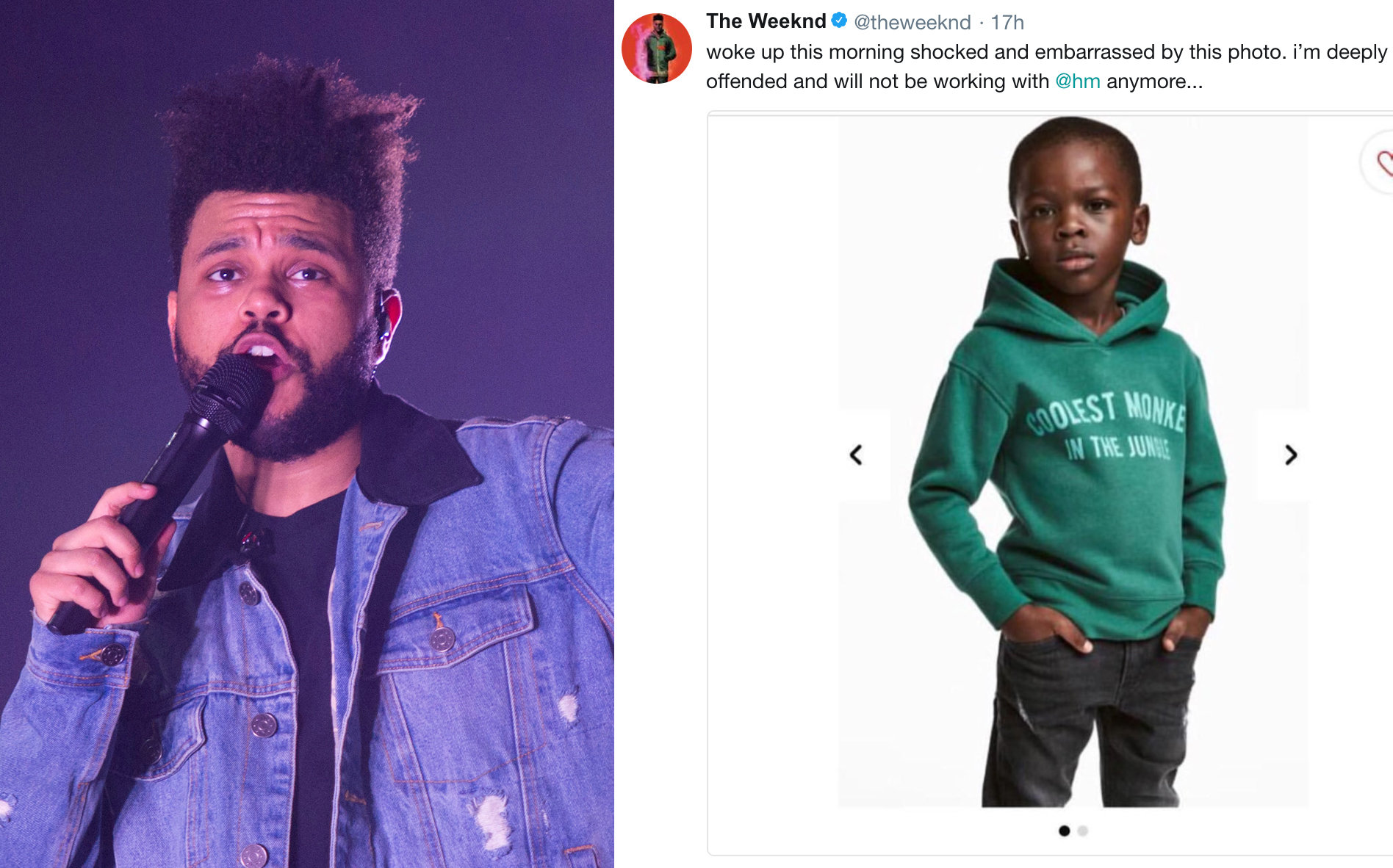 OMG! The Weeknd și-a încetat colaborarea cu un brand de haine, din cauza unei reclame rasiste