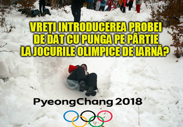 Dezamăgire totală! La jocurile olimpice de iarnă nu s-a introdus nici anul acesta proba de dat cu punga pe pârtie!