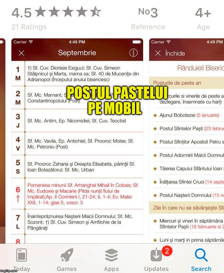 Enoriaşi fiți pe fază: se va lansa prima aplicație pe mobil pentru ținut evidența postului, iPostit!