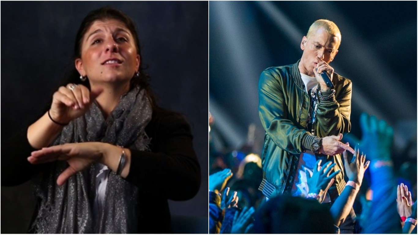 VIRAL: Tipa asta traduce muzica lui Eminem în limbajul surdo-muților