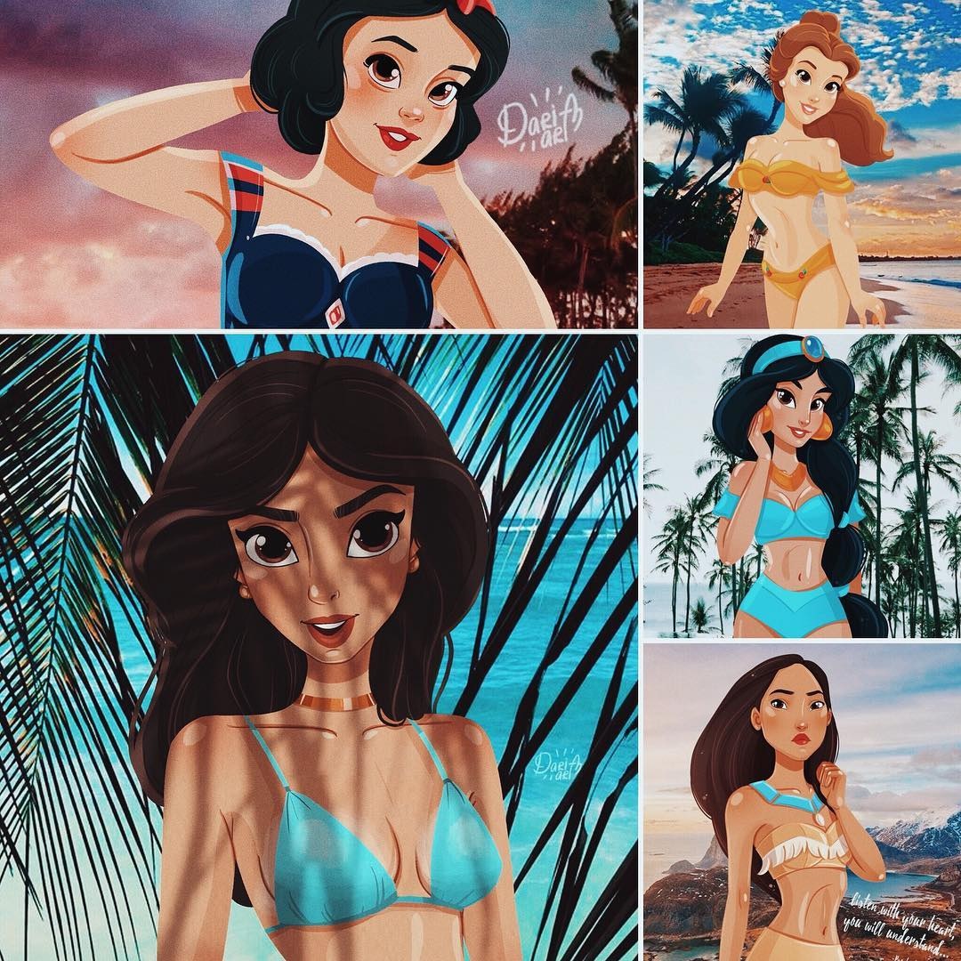 Cum ar arăta conturile de Instagram ale prinţeselor Disney
