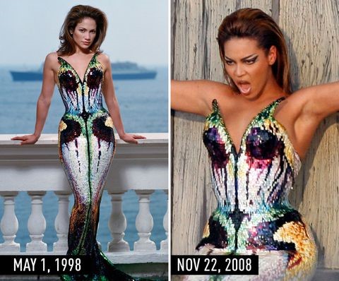 16 fotografii care demonstrează clar că Beyonce e OBSEDATĂ de stilul lui Jennifer Lopez