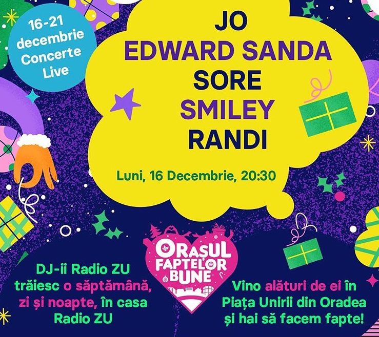 VIDEO | Jo, Edward Sanda, Smiley și Randi au cântat aseară în Orașul Faptelor Bune
