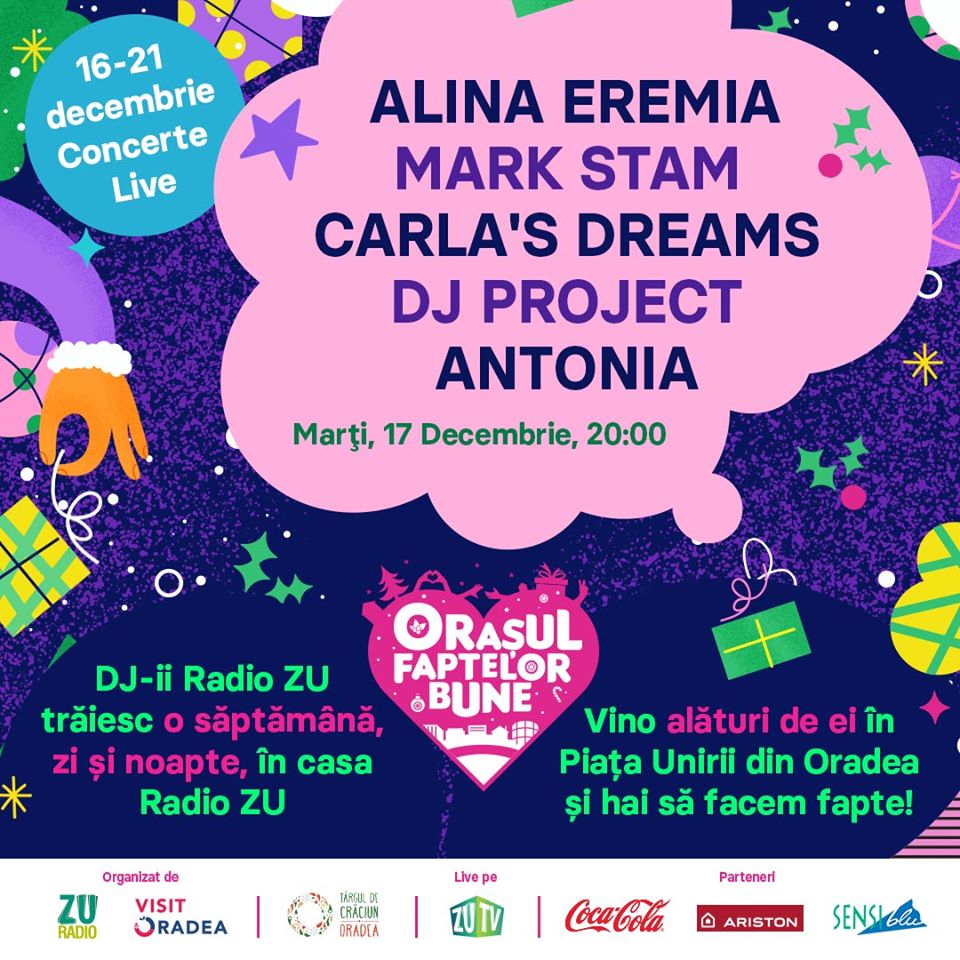 VIDEO | Alina Eremia, Mark Stam, Carlas Dreams, DJ Project și Antonia au cântat aseară în Orașul Faptelor Bune