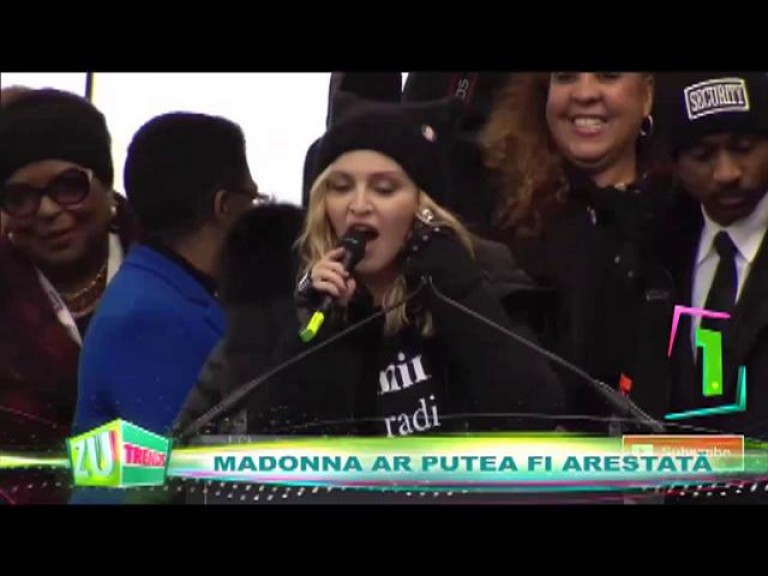 Madonna a protestat împotriva lui Trump