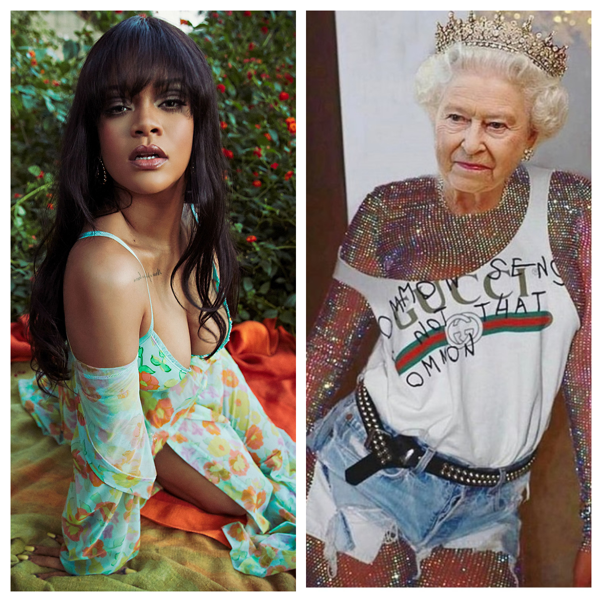 Double queen. Patru momente în care Rihanna a postat pe Instagram imagini funny cu Regina Angliei