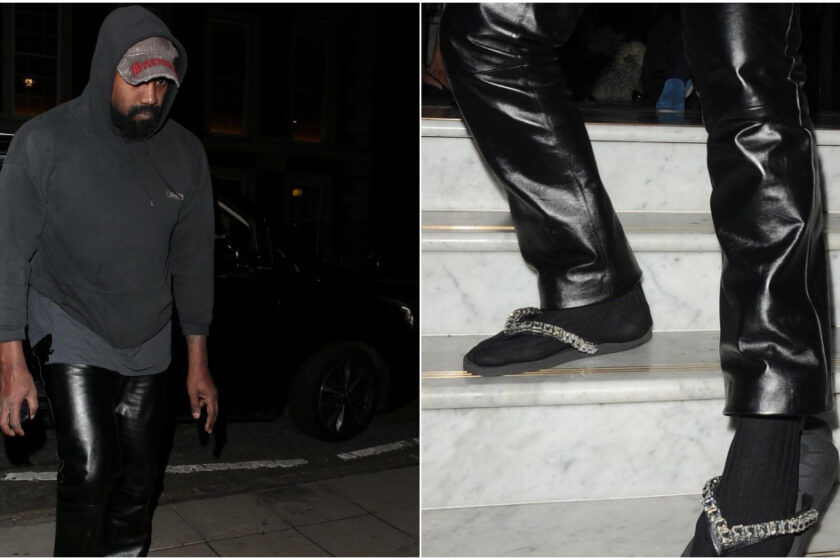 Kanye West a dat moda la London Fashion Show. Rapperul a purtat papuci cu cristale și șosete