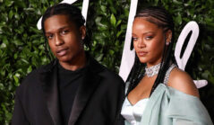 Rihanna și A$AP Rocky au publicat primele poze cu fiul lor cel mic, Riot. Aici sunt foarte frumoși pe covorul roșu de la un eveniment. Ea poartă o rochie verde deschis iar el un costum negru