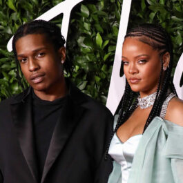 Rihanna și A$AP Rocky au publicat primele poze cu fiul lor cel mic, Riot. Aici sunt foarte frumoși pe covorul roșu de la un eveniment. Ea poartă o rochie verde deschis iar el un costum negru