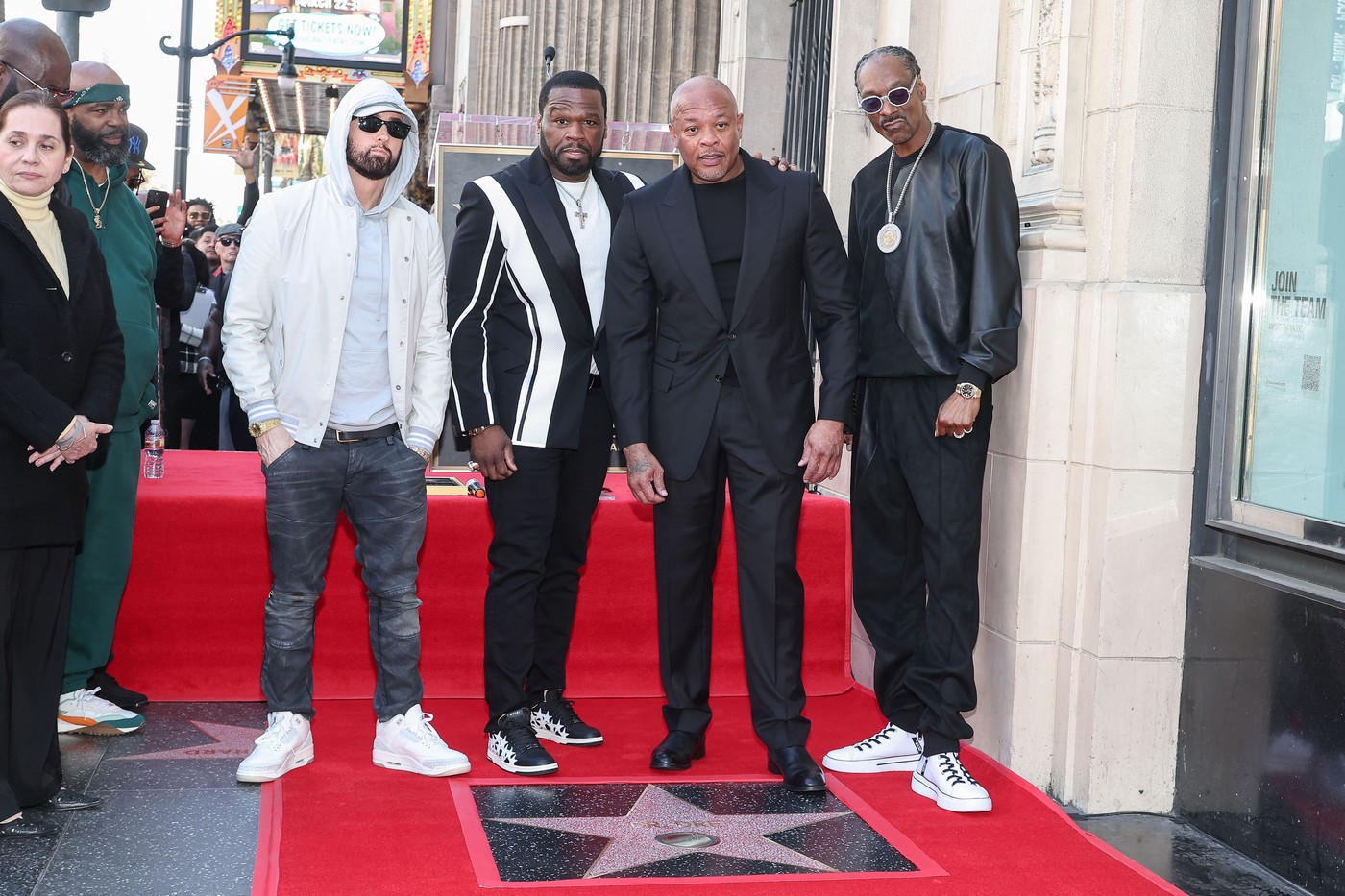 Dr. Dre a primit o stea pe Hollywood Walk of Fame. Eminem, Snoop Dogg și 50 Cent au fost alături la ceremonia de mulțumire / Profimedia Images